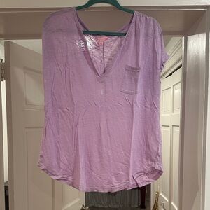Lilly Pulitzer Light Purple V-Neck Tee
